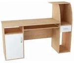 Home Collective Schreibtisch, Sonoma Eiche, Wei&szlig;, Holzwerkstoff, 50x112x150 cm,