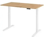 b&uuml;m&ouml; Schreibtisch, Wildeiche, Wei&szlig;, Holzwerkstoff, Nachbildung,Eiche, Rechteckig,