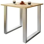 Mid.you Schreibtisch, Silber, Sonoma Eiche, Holzwerkstoff, quadratisch, U-Form,