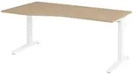 b&uuml;m&ouml; Schreibtisch, Eiche, Wei&szlig;, Holzwerkstoff, Nachbildung,Eiche, Rechteckig,