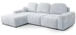 Fun M&ouml;bel Ecksofa, Hellblau, Textil, Ottomane links, 267x170 cm, Wohnzimmer,...
