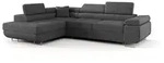 Fun M&ouml;bel Ecksofa, Dunkelgrau, Textil, Ottomane links, 275x202 cm, Wohnzimmer,...
