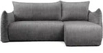 Fun M&ouml;bel Ecksofa, Dunkelgrau, Textil, Ottomane rechts, 226x154 cm, Wohnzimmer,