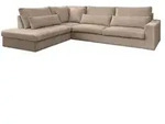 Fun M&ouml;bel Ecksofa, Beige, Textil, Ottomane links, 315x245 cm, Wohnzimmer,...