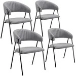 tectake Armlehnstuhl, Grau, Kunststoff, Pappel, 60x85x58 cm, Esszimmer, St&uuml;hle,