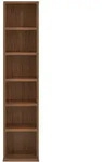 [en.casa] Cd-Regal, Walnuss, Holzwerkstoff, 20x90x20 cm, Wohnzimmer, Regale, CD...
