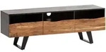 Kadima Design Lowboard, Schwarz, Metall, Echtholz,Akazie, 1 Schubladen,