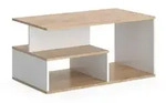 Vicco Couchtisch, Honigeiche, Wei&szlig;, Holzwerkstoff, 1 F&auml;cher, Rechteckig,