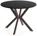 WFL Group Esstisch, Schwarz, Metall, Nachbildung, 6-Sitzer, Rund,Rund, 140x76x100 cm,