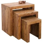 riess-ambiente Beistelltisch, Braun, Holz, Echtholz,Sheesham, Holz Optik,...