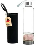 Intirilife Wasserflasche, Rosa, Glas, 0.4 L, leicht zu reinigen, Kaffee & Tee,