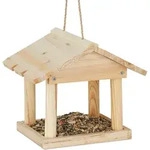 Relaxdays Vogelhaus, Hellbraun, Holz, 26x22x22 cm, Gartenzubeh&ouml;r, Gartenpflege,