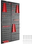 tectake Werkzeuglochwand, Schwarz, Rot, Metall, 160x60x2 cm, Freizeit, Heimwerken,