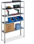 Relaxdays Schwerlastregal, Silber, Metall, 100x185x30 cm, Freizeit, Heimwerken,