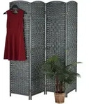 Relaxdays Paravent, Grau, Papier, Holz, 160x170x2 cm, Wohnzimmer, Raumteiler &
