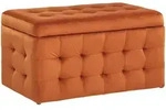 Beliani Truhenbank, Orange, Textil, 1-Sitzer, Rechteckig, 72x40x42 cm,...