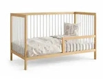 Kids Collective Babybett, Natur, Wei&szlig;, Holz, 60x120 cm, Babym&ouml;bel, Babybetten,