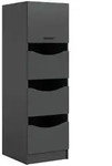 Mid.you Hochschrank, Anthrazit, Kunststoff, 3 F&auml;cher, 60x195x68 cm, FSC Mix,