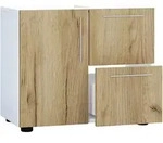 Mid.you Waschbeckenunterschrank Flandu, Wei&szlig;, Honigeiche, Kunststoff,...