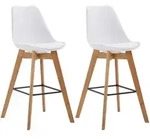 CLP Barhocker, Wei&szlig;, Holz, 48x112x56 cm, Esszimmer, Barm&ouml;bel, Barhocker