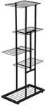 [en.casa] Pflanzenregal, Schwarz, Metall, 43.5x97.5x22 cm, Wohnzimmer, Regale,