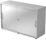 b&uuml;m&ouml; Schiebet&uuml;renschrank, Grau, Silber, Holzwerkstoff, Nachbildung, 1...