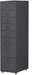 [en.casa] Rollcontainer, Dunkelgrau, Metall, 8 Schubladen, 28x109x41 cm,