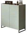 Inn.Furn Schuhschrank, Salbeigr&uuml;n, Eiche Artisan, Metall, Nachbildung,Eiche, 4