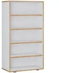 Mid.you Schuhregal, Wei&szlig;, Honigeiche, Kunststoff, 4 F&auml;cher, 60x110x33 cm, stehend,