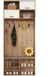 Stilvora Garderobe, Natur, Wei&szlig;, Metall, Holzwerkstoff, 2 F&auml;cher, Rechteckig,