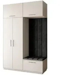 Masseno Garderobenschrank, Kaschmir, Schwarz, Holzwerkstoff, 5 F&auml;cher,...