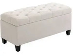 Homcom Truhenbank, Creme, Kunststoff, 40x44x100 cm, Esszimmer, B&auml;nke, Sitzb&auml;nke