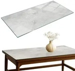 Tulup Tischplatte, Hellgrau, Glas, 140x70x0.4 cm, Esszimmer, Tische, Esstische,