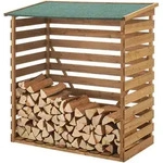 [en.casa] Brennholzunterstand, Natur, Holz, Tanne, 116x123x64 cm, Kleinm&ouml;bel, Kamine