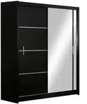 Masseno Schwebet&uuml;renschrank, Schwarz, Holzwerkstoff, 4 F&auml;cher, Rechteckig,