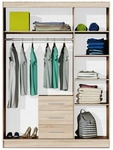 Masseno Dreht&uuml;renschrank, Graphit, Holzwerkstoff, 4 F&auml;cher, 3 Schubladen,