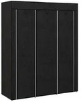Homcom Stoffschrank,, Schwarz, Metall, 43x162.5x125 cm, Schlafzimmer,