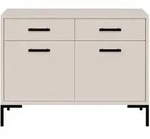 Beautysofa Kommode, Kaschmir, Metall, 2 Schubladen, 101x85x40 cm, Wohnzimmer,
