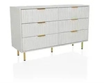 Mid.you Sideboard, Wei&szlig;, Metall, 6 Schublade(n) Schubladen, 120x75x40 cm,