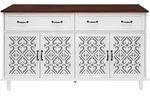 Stilvora Sideboard, Wei&szlig;, Holzwerkstoff, 2 F&auml;cher, 2 Schubladen, Rechteckig,