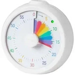 Relaxdays Timer, Wei&szlig;, Kunststoff, 9x9.5x4.5 cm, Dekoration, Uhren, Wecker