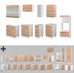 Vicco K&uuml;chenzeile, Honigeiche, Wei&szlig;, Holzwerkstoff, K&uuml;chenblock,Rechteckig,