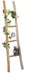 Relaxdays Dekoleiter, Hellbraun, Holz, 35x150x5 cm, Badaccessoires, Duschzubeh&ouml;r,