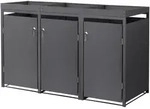 Ml-Design M&uuml;lltonnenbox, Anthrazit, Metall, 240 L, Rechteckig, 200x124x80 cm,