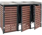 Proregal M&uuml;lltonnenbox, Braun, Metall, 200x124x84 cm, Aufbewahrung &...