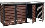 Proregal M&uuml;lltonnenbox, Braun, Metall, 265x124x84 cm, Aufbewahrung &...