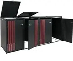 Proregal M&uuml;lltonnenbox, Anthrazit, Metall, 264x122x84 cm, Aufbewahrung &