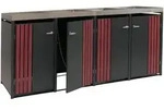 Proregal M&uuml;lltonnenbox, Anthrazit, Metall, 260x125x84 cm, Aufbewahrung &