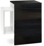 Vladon Nachttisch, Schwarz Hochglanz, Holzwerkstoff, 60x63x36 cm, Schlafzimmer,
