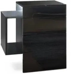Vladon Nachttisch, Schwarz Hochglanz, Holzwerkstoff, 60x63x36 cm, Schlafzimmer,